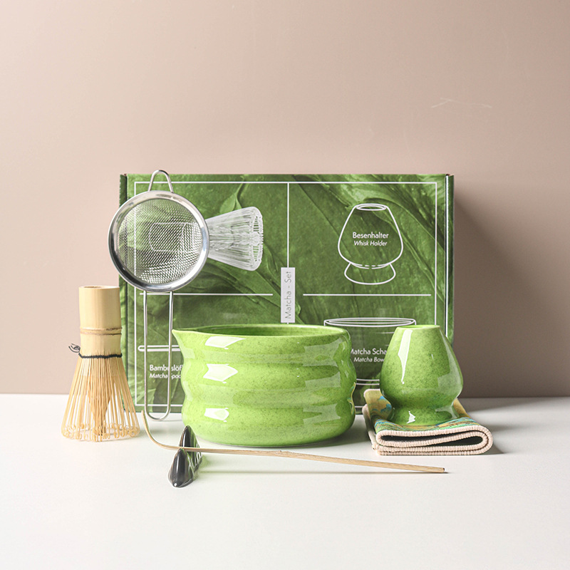 Matcha Whisk Set - 4/7-częściowy Japoński Zestaw do Matcha Miska