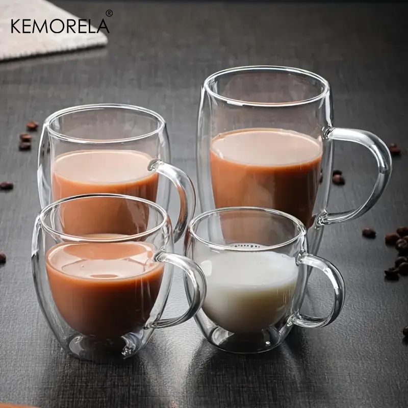 Coffee Tea Vodka - Odporny na ciepło przezroczysty szklany kubek