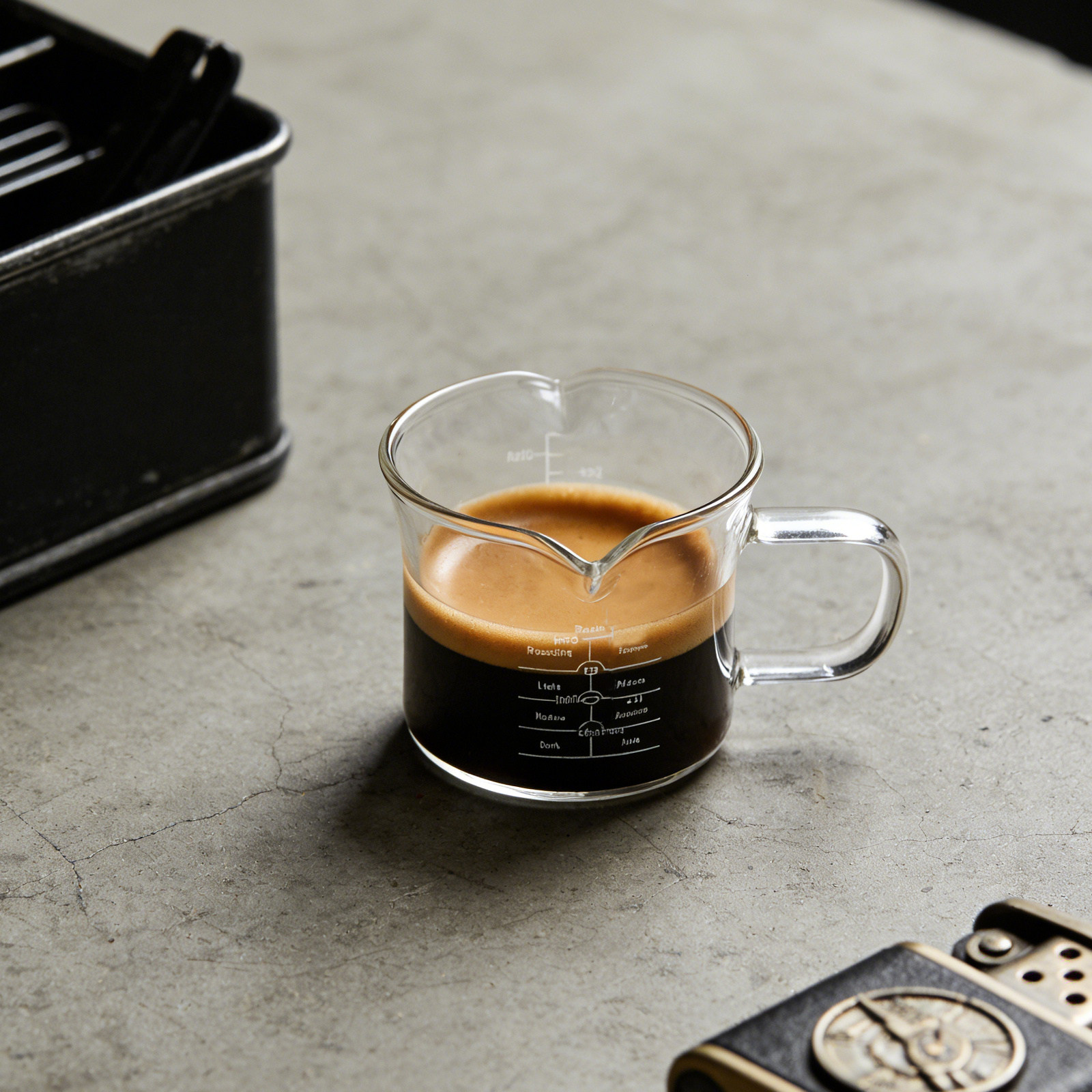 Coffee Tea Cup - Szklany kubek do odmierzania z podwójnym