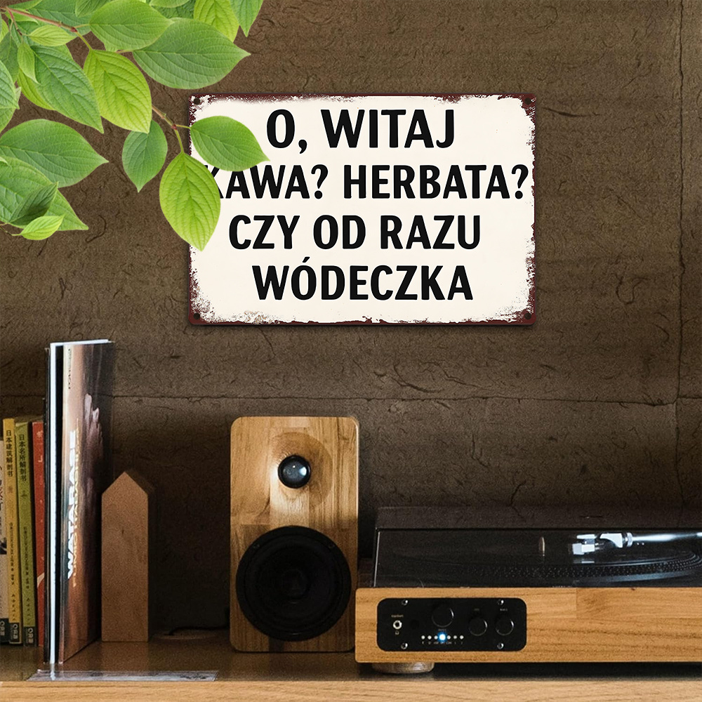 Zabawny metalowy szyld z motyw – Coffee Tea Vodka recenzja i cena